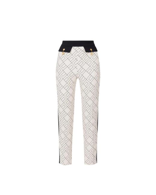 Elisabetta Franchi White Cropped Trousers