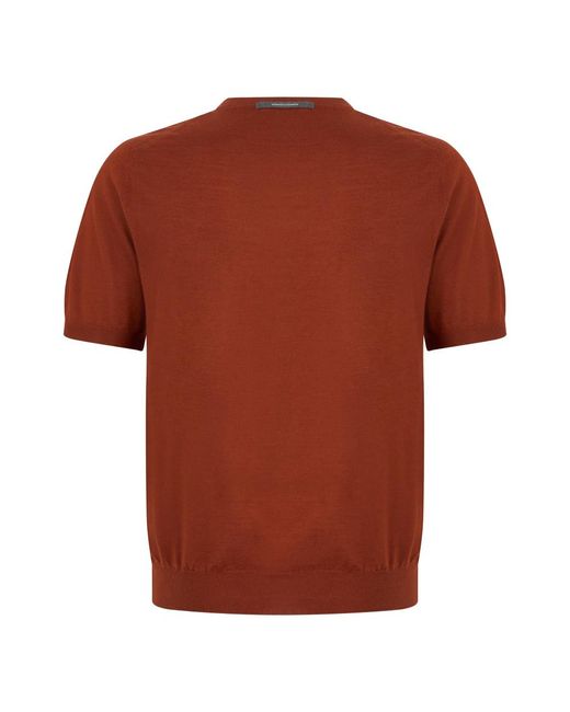 Fedeli Red Round-Neck Knitwear for men