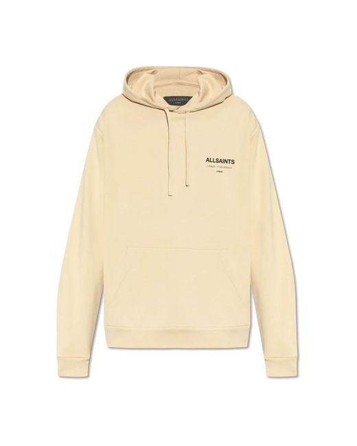 AllSaints Underground hoodie in Natural für Herren