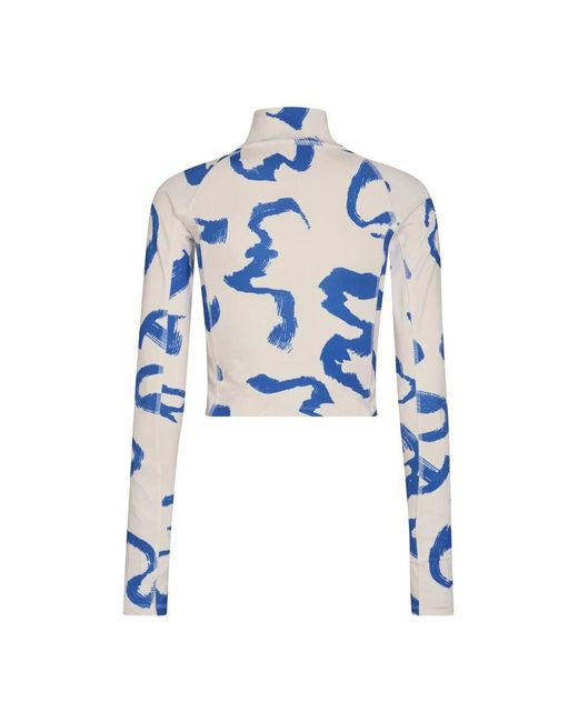 REMAIN Birger Christensen Blue Emily langarm top mit reißverschluss