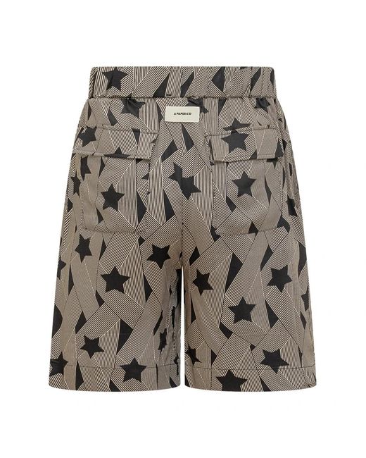 A PAPER KID Gray Casual Shorts for men