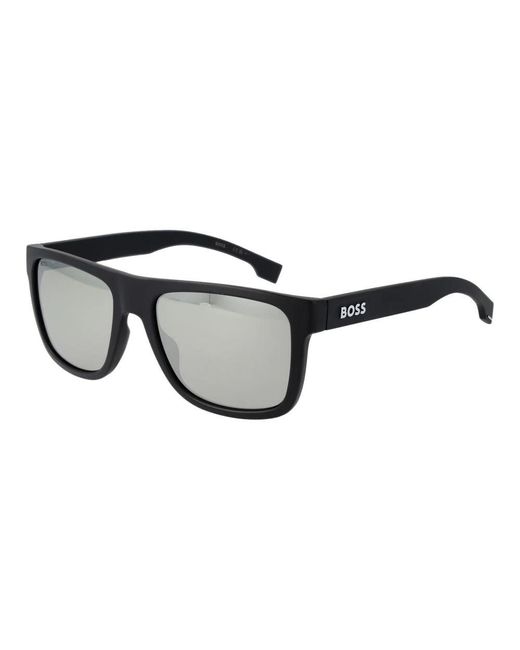 HUGO Schwarze Herren Sonnenbrille Verspiegelt Grau in Black für Herren