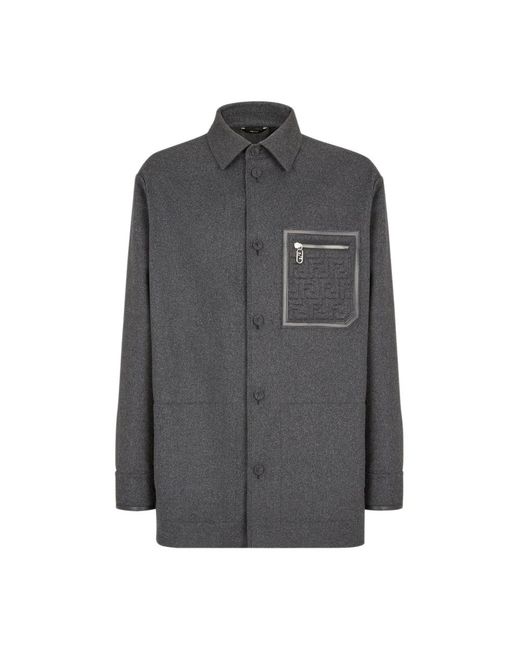 Fendi Gray Light Jackets for men