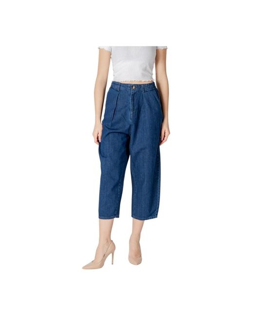 ONLY Jeans ,Blauw ,Katoen Lichtblauwe Rits Voorzak Jeans in het Blue