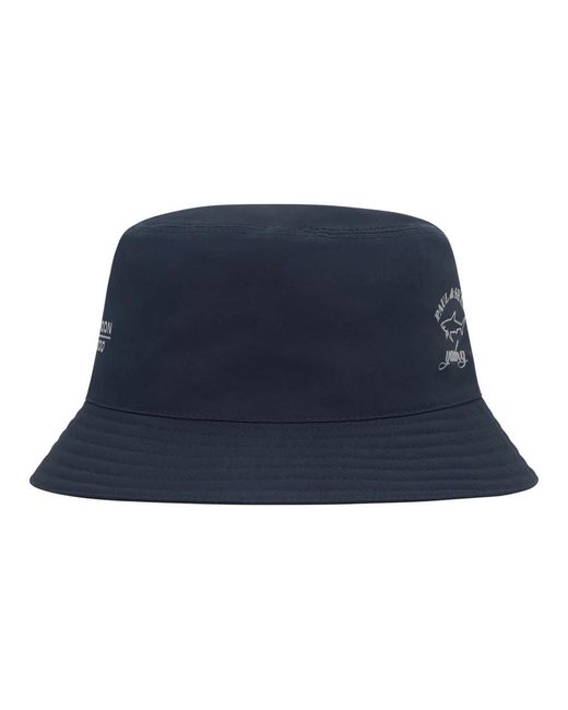 Paul & Shark Logo Detail Polyester Bucket Hat in Blue für Herren