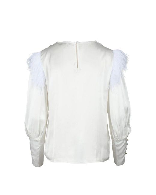 Think! White Elegante viskose rayon bluse