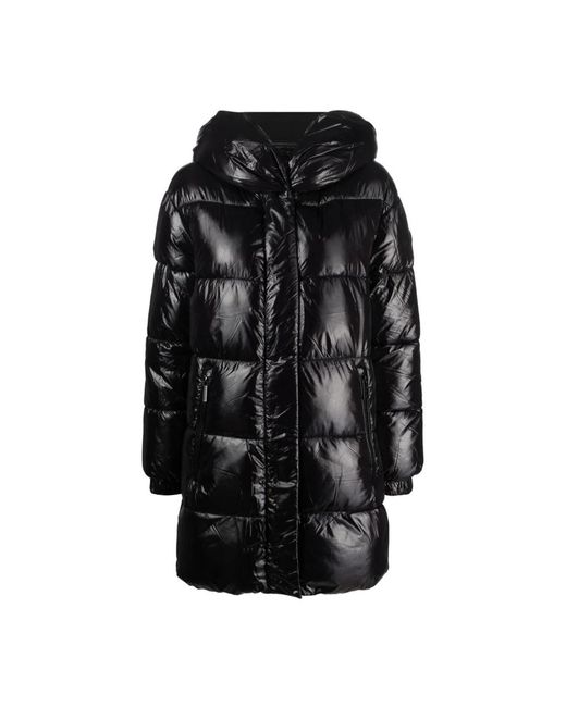 Michael Kors Black Daunenjacken horizontal quilted down coat with attached hood