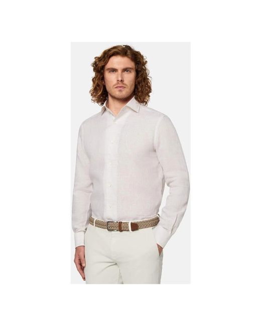 Boggi Regular fit leinenhemd in White für Herren