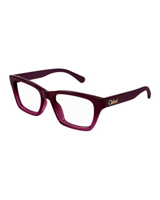 Chloé Accessoires ,Rood ,Moderne Rechthoekige Optische Brillen in het Brown