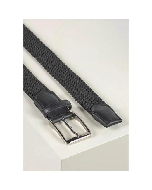 Howard London Accessoires ,Zwart ,Leer Gevlochten Riem Marvin in het Black voor heren