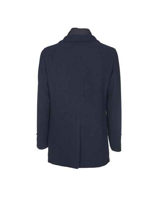 Herno Jassen ,Blauw ,Wol Double-Breasted Jas in het Blue voor heren