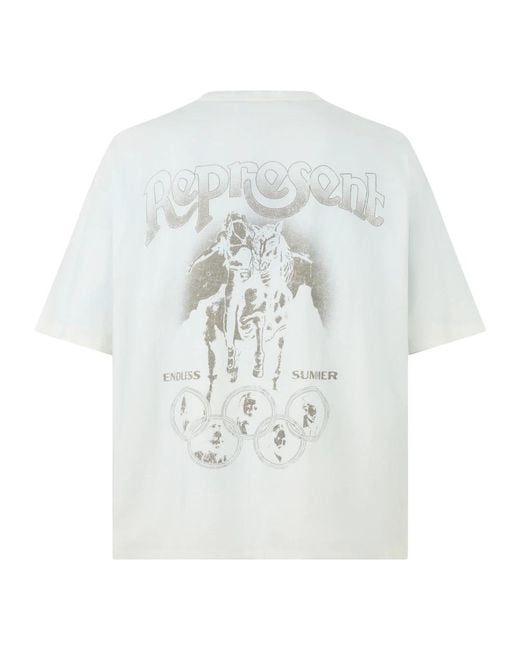 Represent White T-Shirts for men