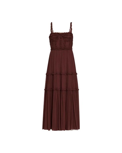 Ulla Johnson Kleedjes ,Bruin ,Polyester Talitha Mid Dress in het Purple