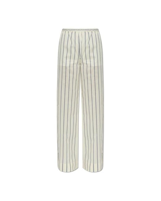 Moncler White Wide Trousers
