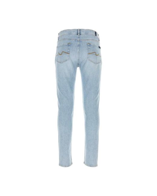 7 For All Mankind Blue Slim Fit Jeans for men