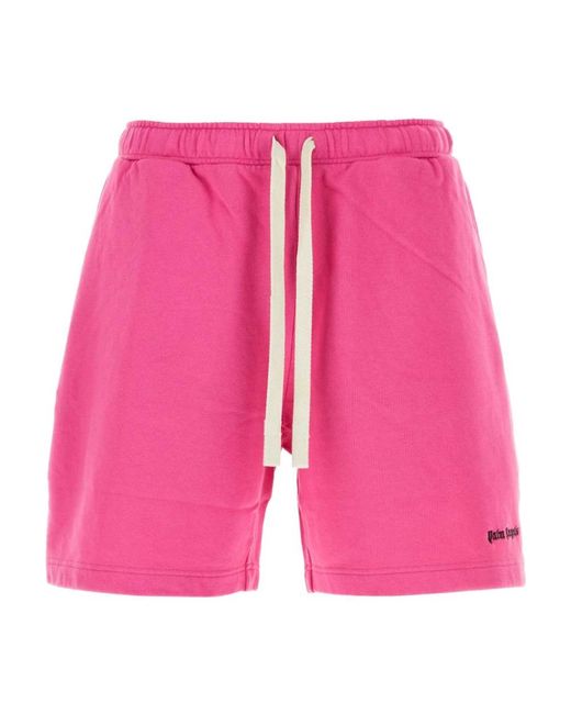 Palm Angels Fuchsia baumwoll bermuda shorts in Pink für Herren