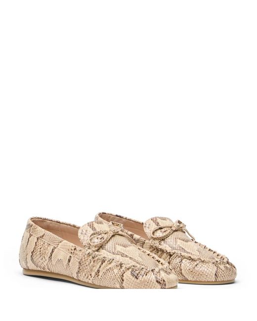 Stuart Weitzman Natural Britt Bow Loafer