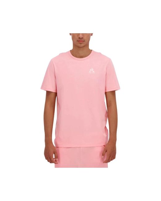 Le Coq Sportif T-Shirts in het Pink voor heren