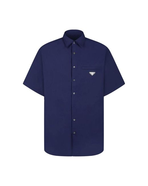 Prada Blue Short Sleeve Shirts for men