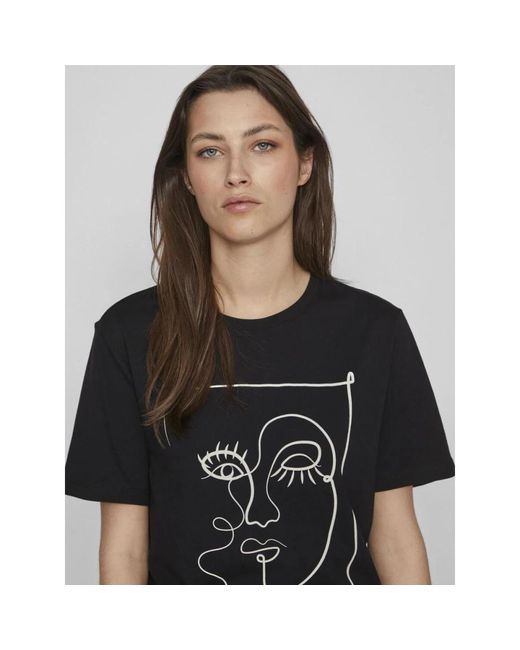 Vila Black Sybil face kurzarm t-shirt