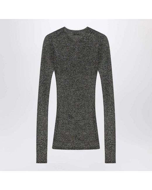 Miu Miu Gray Round-Neck Knitwear