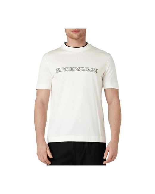 Emporio Armani 3d1td4 1juvz logo t-shirt in White für Herren