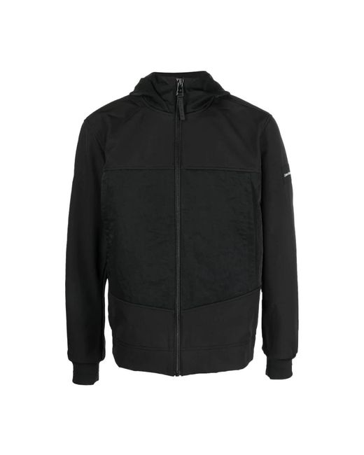 Calvin Klein Jassen ,Zwart ,Polyester Zwarte Gekreukte Jas Polyester Elastaan in het Black voor heren