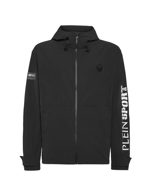 Philipp Plein Fitness ,Zwart ,Nylon Windbreaker Scratch in het Black voor heren