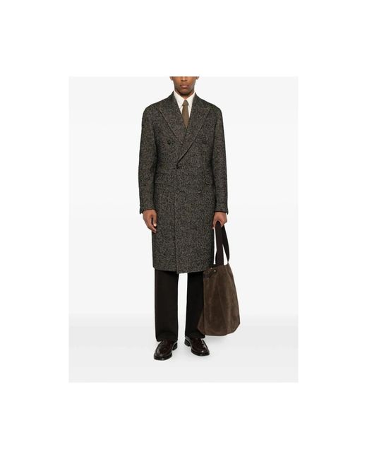 Tagliatore Gray Double-Breasted Coats for men