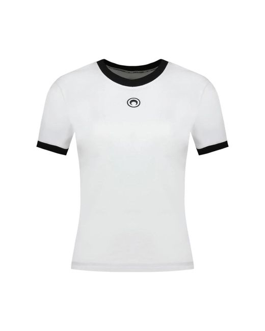 MARINE SERRE White Mond Logo Baby T-Shirt