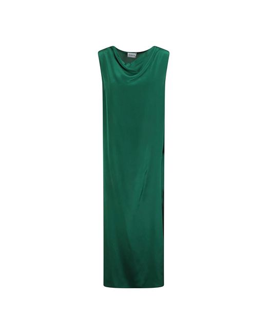 P.A.R.O.S.H. P.A.R.O..H. ,Kleedjes ,Groen ,Zijden Smaragdgroene Capuchon Maxi Jurk in het Green