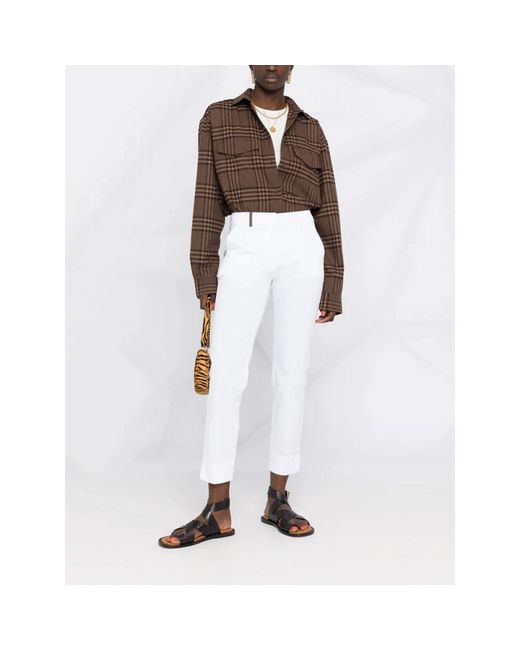Peserico White Cropped Trousers