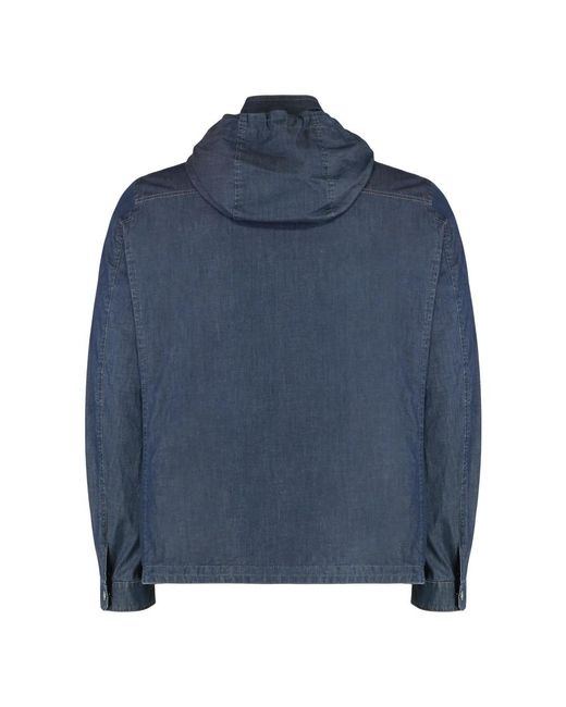 Moorer Jassen ,Blauw ,Denim Stijlvolle Denimjas Met Koord in het Blue voor heren