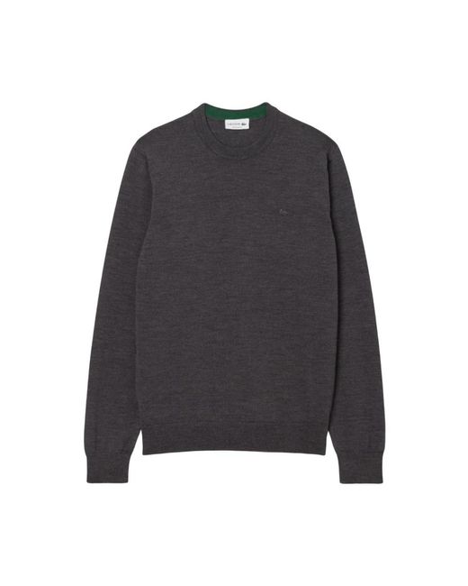 Lacoste Gray Round-Neck Knitwear for men