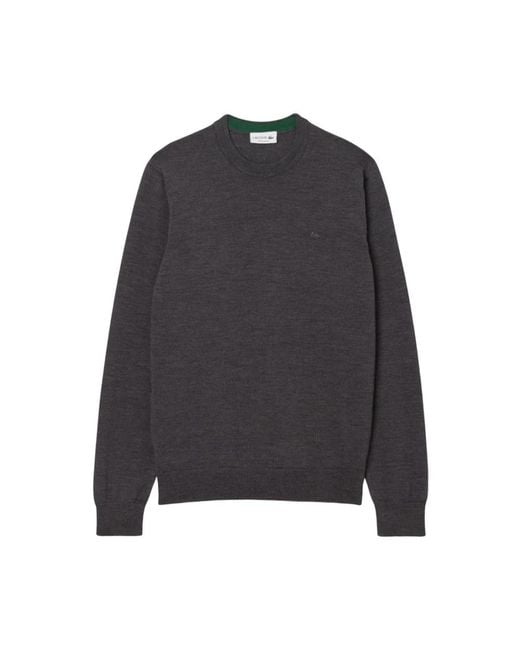 Lacoste Gray Round-Neck Knitwear for men