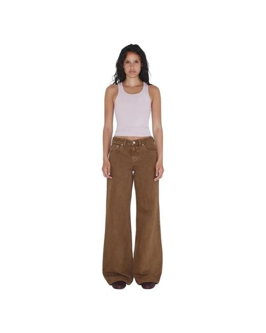 Dr. Denim Brown Wide Jeans