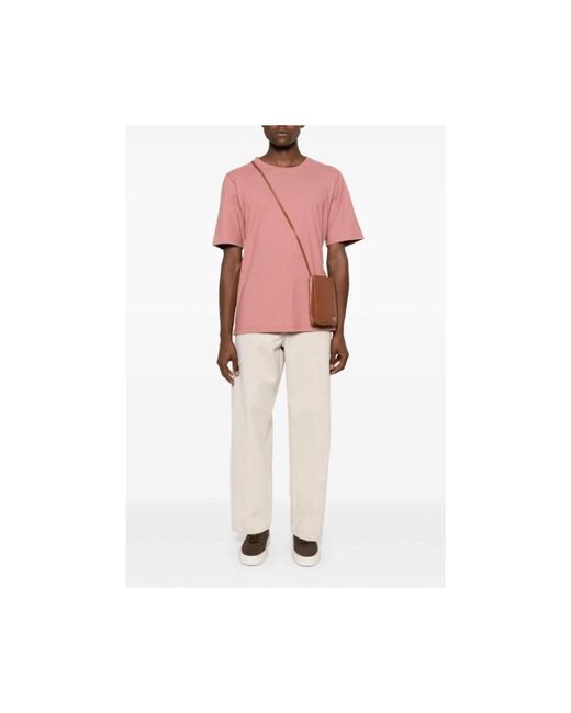 Lardini Tops ,Roze ,Katoen Roze Katoenen T-Shirt Lichtgewicht Jersey in het Pink voor heren