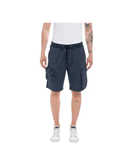 Replay Blue Casual Shorts for men
