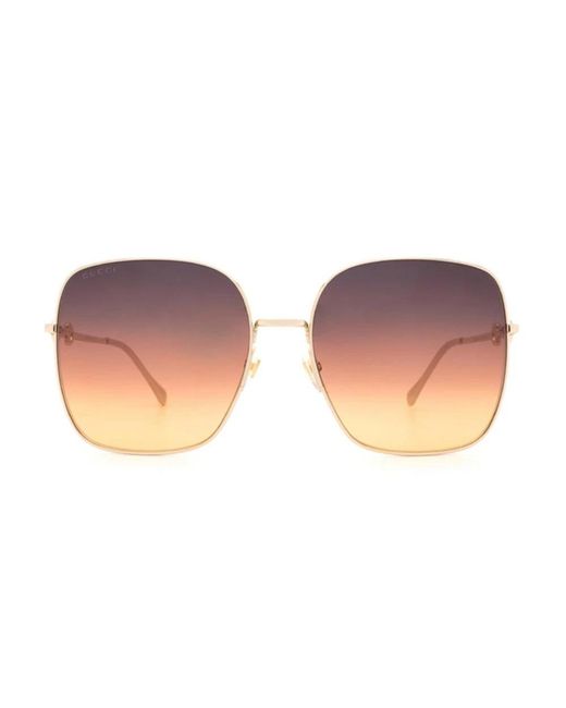 Gucci Multicolor Horsebit Metal Square Sunglasses
