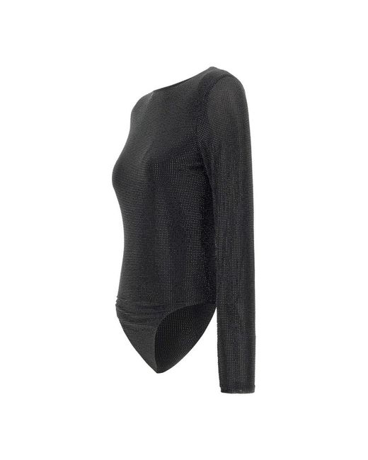 Twentyfourhaitch Tops ,Zwart ,Polyester Arches Bodysuit in het Black