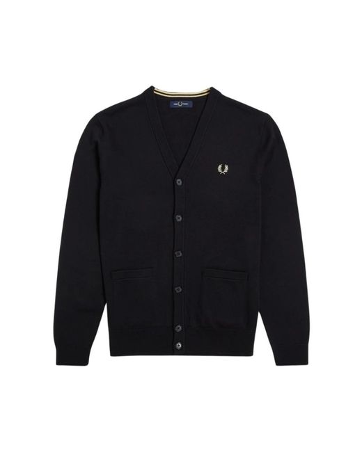 Fred Perry Truien & Vesten ,Zwart ,Basis Cardigan Sweater in het Blue voor heren