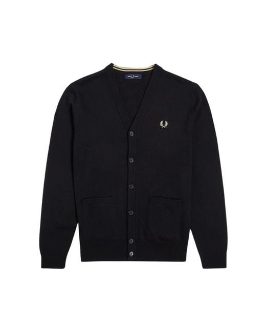 Fred Perry Truien & Vesten ,Zwart ,Basis Cardigan Sweater in het Blue voor heren