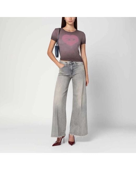 DIESEL Gray Wide Jeans