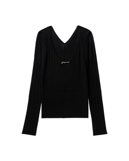 Jacquemus Le Haur Pralu Geribbelde Trui in het Black