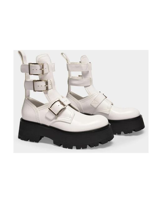 Alexander McQueen White Rave Boots