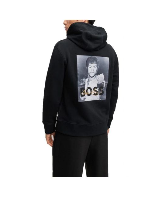 HUGO Black Hoodies for men