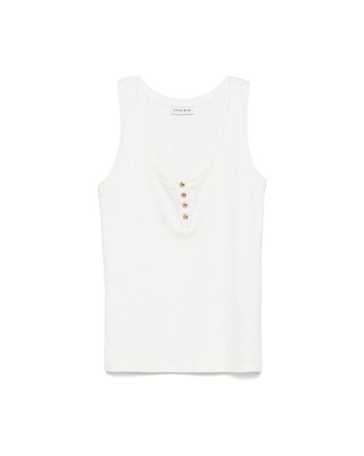 Anine Bing White Sleeveless Tops