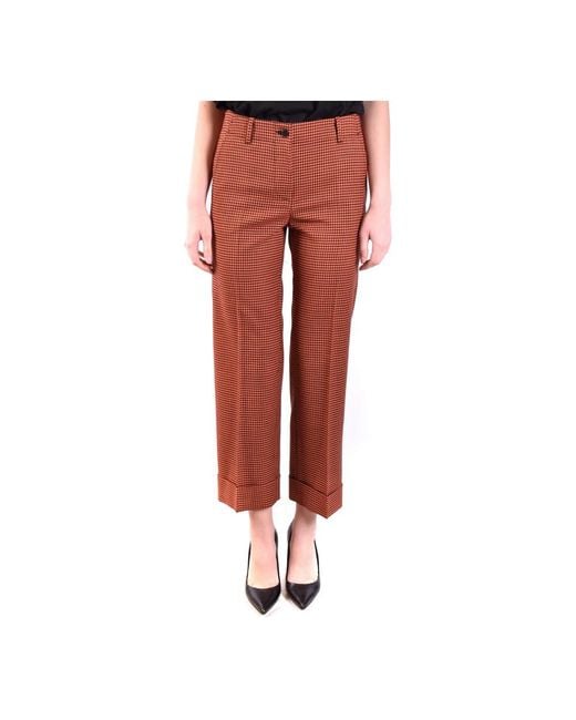Alberto Biani Red Cropped Trousers