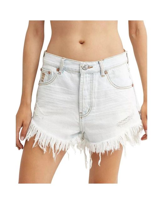 One Teaspoon White High-waist hellblaue jeans