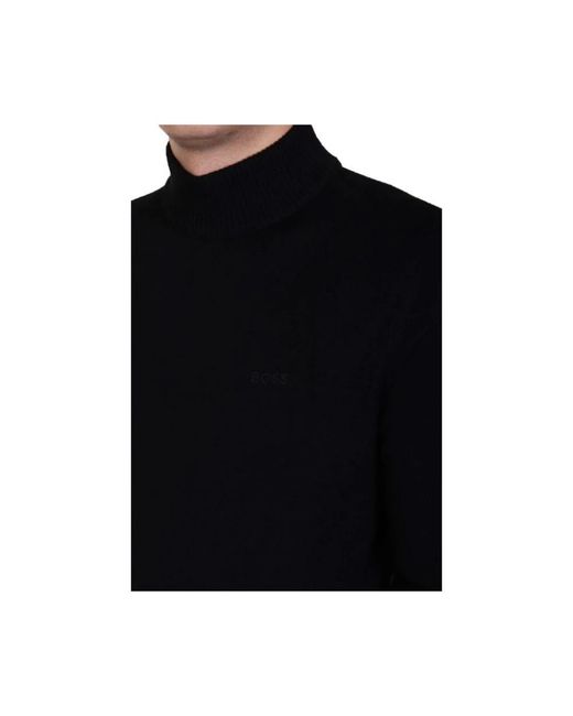 HUGO Truien & Vesten ,Zwart ,Turtleneck Trui in het Black voor heren